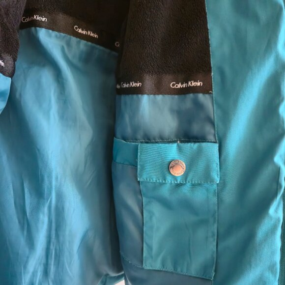 Calvin Klein Down Filled Green/Teal Puffer Coat | Fixed Hood | Size 2X - Picture 9 of 12